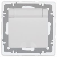 Розетка 1-м СП Accent 6-209-01 16А IP44 250В 2P+E Schuko с крышкой защ. штор. AL/CU бел. Intro Б0063553