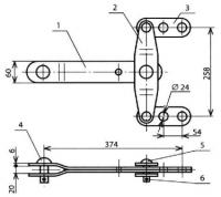 Коромысло для двух контактных проводов КС-158