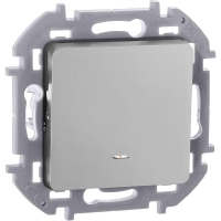 Переключатель 1-кл. Inspiria 10А IP20 250В 10AX с подсветкой/индикацией механизм алюм. IEK 673662