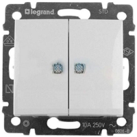 Выключатель 2-кл. СП Valena 10А IP20 с индикацией механизм бел. (DIY-упак.) IEK 694278