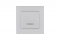 Выключатель 1-клав. с подсветкой Karea RIZZ бел. Makel 88001021
