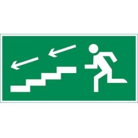 Знак "ПО ЛЕСТНИЦЕ ВНИЗ ВЛЕВО" 180х90мм для аварийно-эвакуационного светильника Compact VARTON V5-EM04-60.004.038