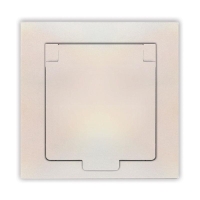 Розетка 1-м СП Афина 16А IP20 с заземл. с крышкой в сборе жемчуж. Universal A0029-OBr