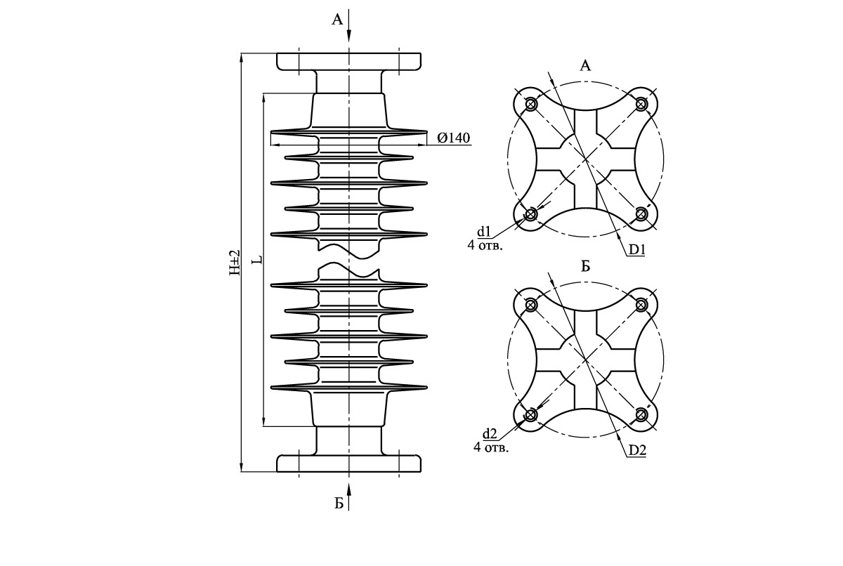 Изоляторы опорные полимерные типа ОСК 16-35 на напряжение 35 кВ