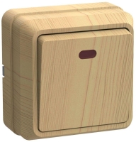 Выключатель 1-кл. ОП Октава 10А IP20 ВС20-1-1-ОС с индикацией сосна GENERICA EVO11-K03-10-DC