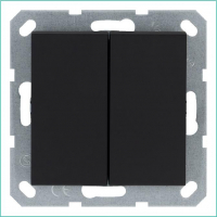 Переключатель проходной 2-кл. 10А IP20 механизм черн. матов. soft touch Jasmart G3022PB