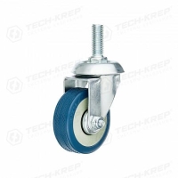 Колесо аппаратное поворотное п/п обод резина сер. подшипник скольжения резьба М10 d50 без тормоза (уп.1шт) Tech-Krep/Zitar 151198