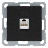 Розетка компьютерная 1-м RJ45 IP20 кат. 5E механизм антрацит Jasmart G6105B