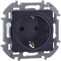Розетка 1-м СП Inspiria 16А IP20 250В 2P+E защ. шторки немецк. стандарт механизм антрацит IEK 673733