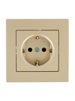 Розетка VESNA с защитой от детей ПБТ зол. LEZARD 742-3688-124B