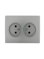 Розетка 2-м СП Karina 16А IP20 без заземл. керамика матов. серебр. LEZARD 707-4300-128