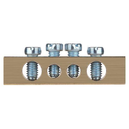 Шина NO-122-01 PEN земля-ноль 6х9мм 4/2 латунная с креплениями по краям Эра Б0047215