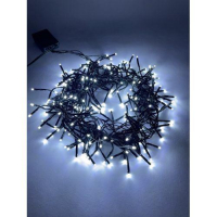 Гирлянда светодиодная "Нить Мишура" 2м 200LED 220В IP20 зел. провод хол. свет ЭРА Б0047969