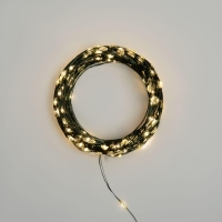 Гирлянда "Роса" 30м 300LED тепл. бел. IP20 230В с контроллером провод зел. Neon-Night 303-276