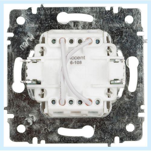 Переключатель перекрестный 1-кл. СП Accent 6-108-01 10А IP20 250В AL/CU бел. Intro Б0063578