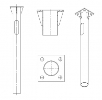 Деталь фундамента закладная ЗДФ-0.108-1.5(К200-150-4х20)-02 (для ОГК/ОКК-6) Пересвет В00000639