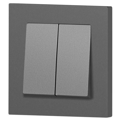 Переключатель 2-кл. СП Accent 6-107-07 10А IP20 250В AL/CU графит Intro Б0063568