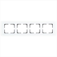 Рамка 4-м G-Glass закругленная стекло матов. бел. Jasmart G1004GW-RM