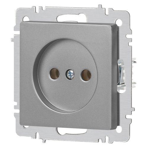 Розетка 1-м СП Accent 6-201-03 16А IP20 250В 2P алюм. Intro Б0063661