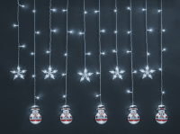 Гирлянда светодиодная "Бахрома" "Звезды и снеговики" 95 025 NGF-D037-02 3х0.6м CW IP20 Navigator 95025