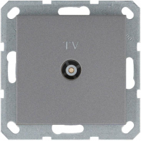 Розетка телевизионная проходная TV Ф9.5мм механизм алюм. Jasmart G6002S