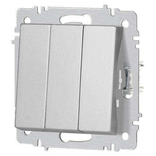 Выключатель 3-кл. СП Accent 6-106-03 10А IP20 250В AL/CU алюм. Intro Б0063536