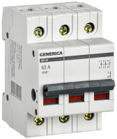 Выключатель нагрузки (мини-рубильник) 3п 63А ВН-32 GENERICA MNV15-3-063