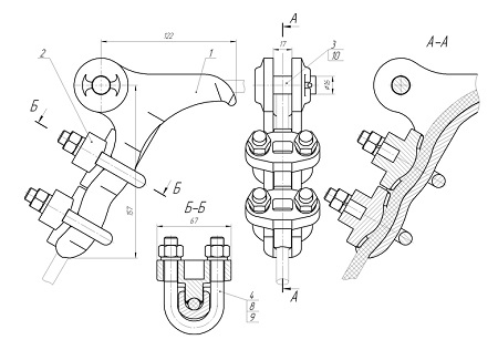 Зажим натяжной болтовой НБ-2-6А