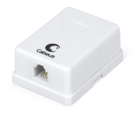 Розетка телефонная 1-м ОП WS-6P4C-TEL-1 RJ12 (6P4C) бел. Cabeus 7483c