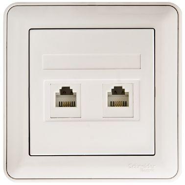 Розетка телефонная 2-м СП W59 RJ11 1А бел. SchE RSI-251TT-18(РСИ-251TT-18)