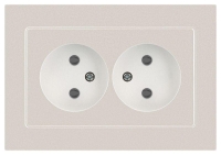 Розетка 2-м СП Accent 6-204-06 16А IP20 250В 2P AL/CU перламутр. Intro Б0063446