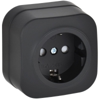 Розетка ОП GLORY РСш20-3-ХЧм 16А с заземл. защ. шторки черн. матов. IEK ERH14-K02M-16