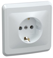 Розетка 1-м СП Вега РС10-3-ВБ с заземл. контактом без защ. штор 16А бел. GENERICA ERV11-K01-16-DM