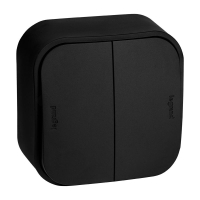 Выключатель 2-кл. ОП Quteo 10А IP20 10AX черн. матов. IEK 782474