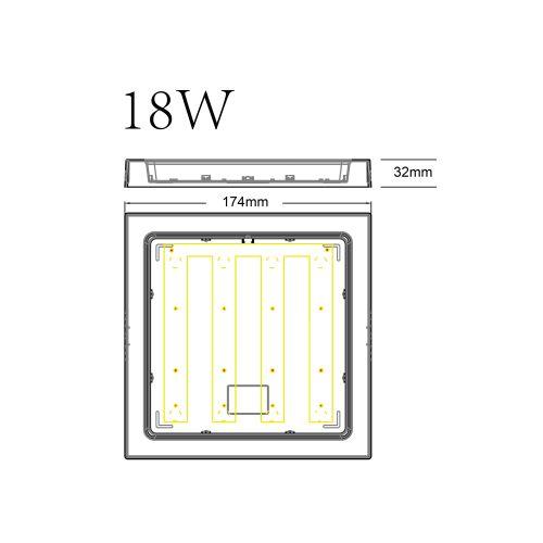Светильник светодиодный LED 20-18-6K 18Вт 6500К накладной квадратный ЭРА Б0057454