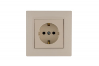 Розетка 1-м Karea RIZZ с заземл. крем Makel 88010028
