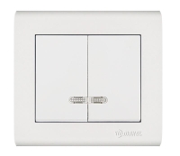 Выключатель 2-кл. Manolya с подсветкой бел. Makel 41001023