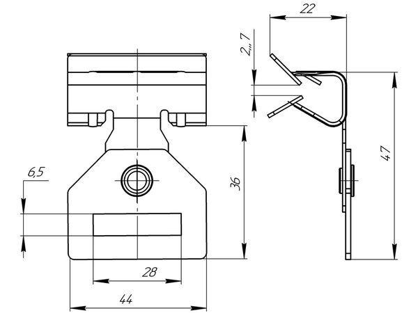 Зажим балочный 3-8мм под перфоленту PROxima EKF ZB3-8-PL