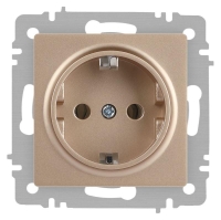 Розетка 1-м СП Accent 6-202-04 16А IP20 250В 2P+E Schuko шампань Intro Б0063690