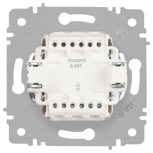 Переключатель 2-кл. СП Accent 6-107-02 10А IP20 250В AL/CU сл. кость Intro Б0063558