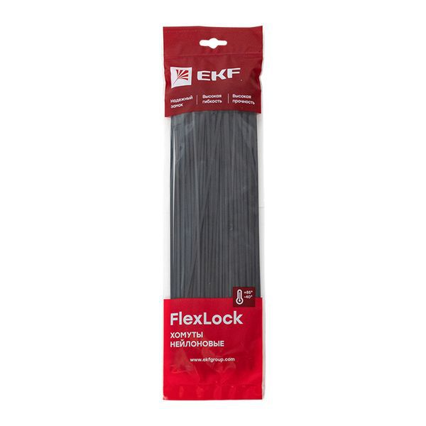 Хомут P6.6 3.6х370 FlexLock стандартный черн. (уп.100шт) PROxima EKF plc-fl-ctsb-3.6x370