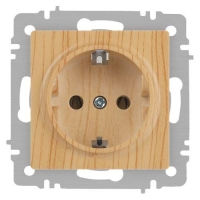 Розетка 1-м СП Accent 6-202-11 16А IP20 250В 2P+E Schuko сосна Intro Б0063706