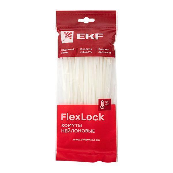 Хомут P6.6 4.6х160 FlexLock стандартный бел. (уп.100шт) PROxima EKF plc-fl-ctsw-4.6x160