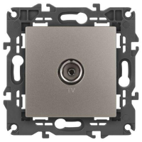 Розетка телевизионная одиночная TV Elegance 14-3101-16 титан Эра Б0065760