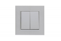 Выключатель 2-клав. Karea LINE STAR жемчуж. Makel 86100003