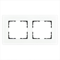 Рамка 2-м G-Glass закругленная стекло матов. бел. Jasmart G1002GW-RM