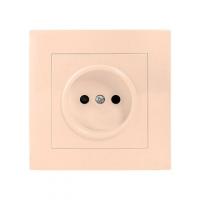 Розетка 1-м СП Валенсия 10А IP20 без заземл. защ. шторки крем. PROxima EKF EWR10-022-20