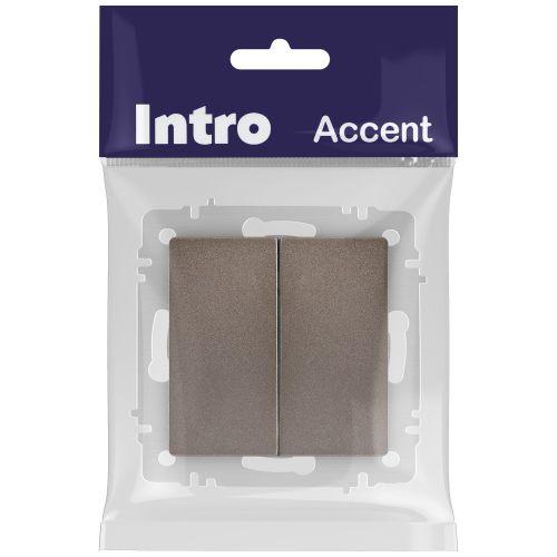 Выключатель 2-кл. СП Accent 6-104-08 10А IP20 250В AL/CU бронза Intro Б0063497