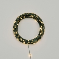 Гирлянда светодиодная "Роса" 20м 200LED тепл. бел. IP20 с контроллером провод зел. Neon-Night 303-266