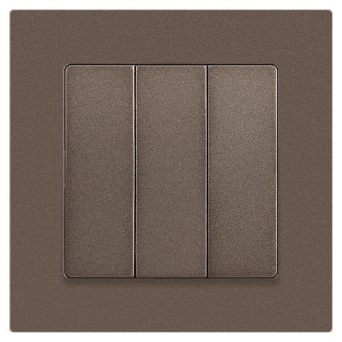 Выключатель 3-кл. СП Accent 6-106-08 10А IP20 250В AL/CU бронза Intro Б0063547